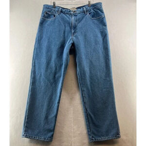 LL Bean Jeans Mens Sz 40 x 29 Fleece Lined Classic Fit Medium Washed Denim Blue